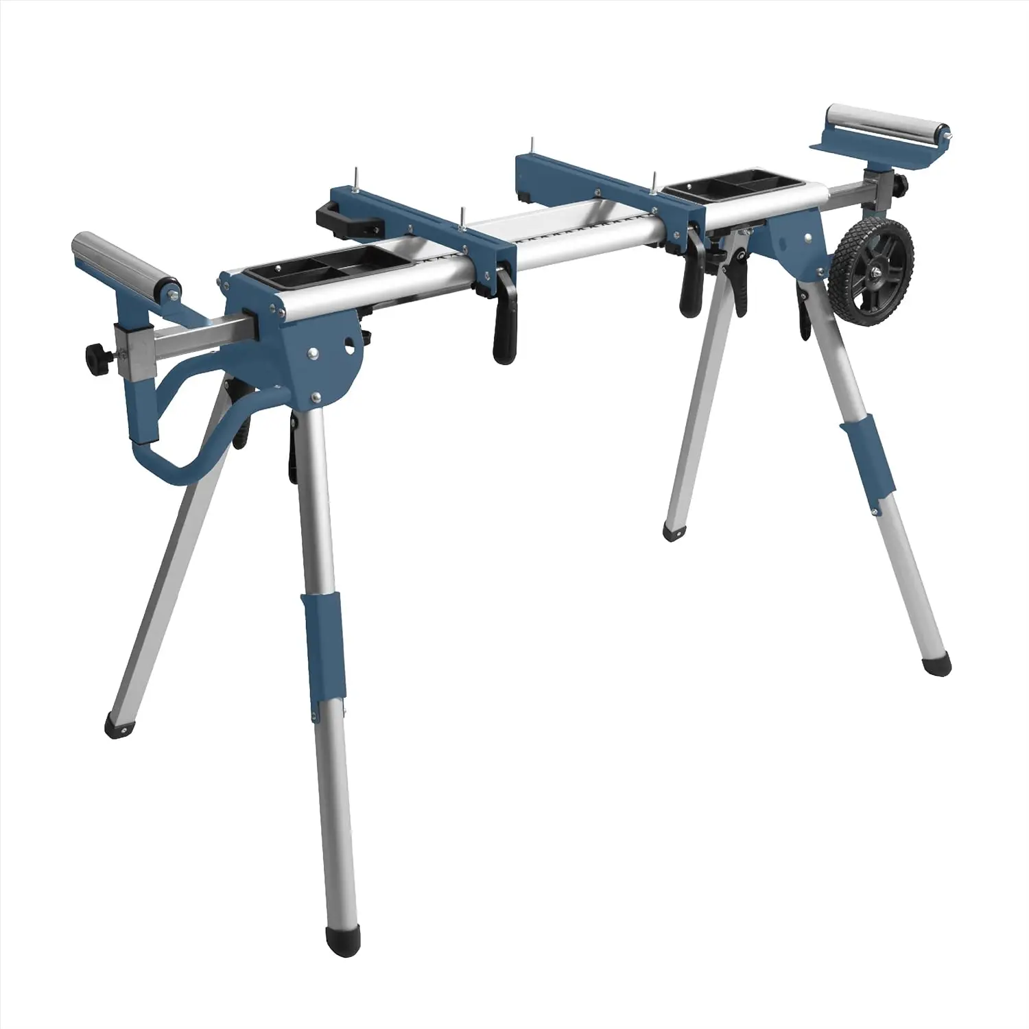 

Miter Saw Stand With Wheels, Collapsible And Portable Tool Stand With Systematic Tool Storage Trays, 330Lbs Load Capacity And