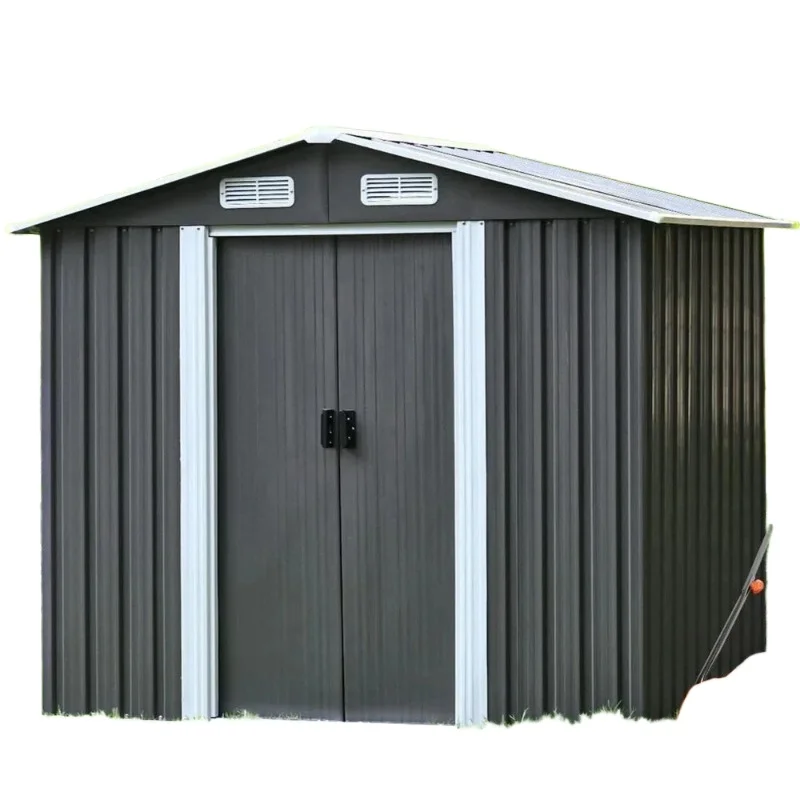 %a Abri de Rangement Extérieur en Métal avec Portes Coulissantes et ÉColorado, Armoire de Jardin, 6.3x4.3 Pieds