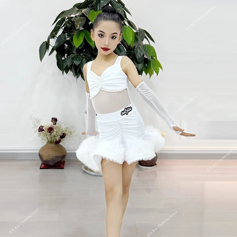 Standard Samba Rumba Tango Latin Dance Dress Girls Kids Cha Cha Salsa Dance Costume Girls Competition Ballroom Dance Dresses