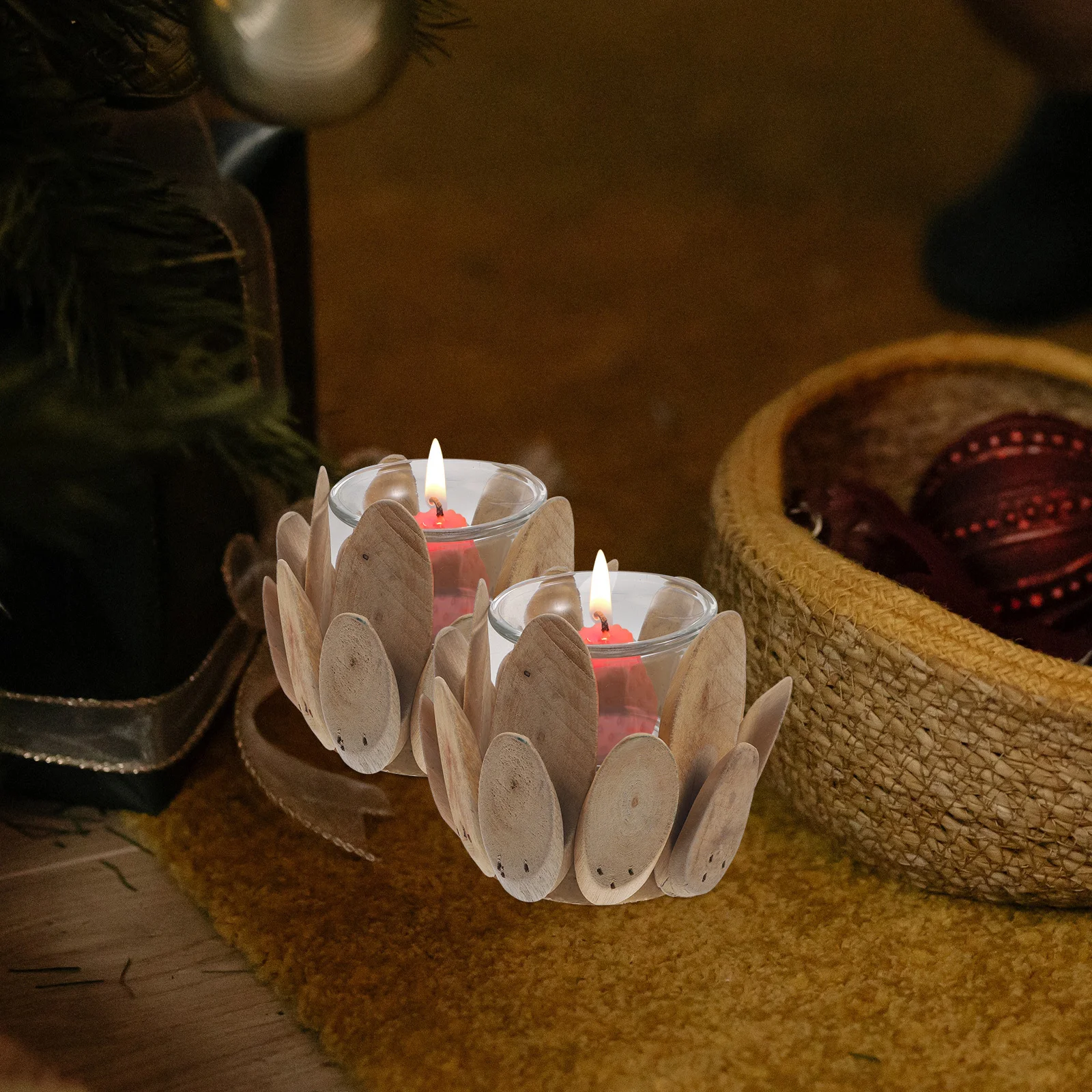 أصحاب الخشب خمر حامل مصباح الشاي لديكور المنزل حامل خشب الزفاف زينة الحفلات #5