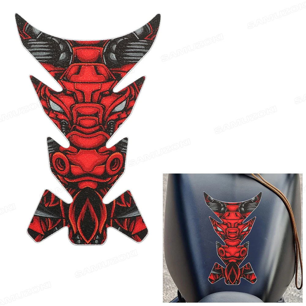Customized Styles Motorcycle Fish Bone Fuel Tank Protector Pad Cover Decal Frosting Tank Pad Gas Sticker