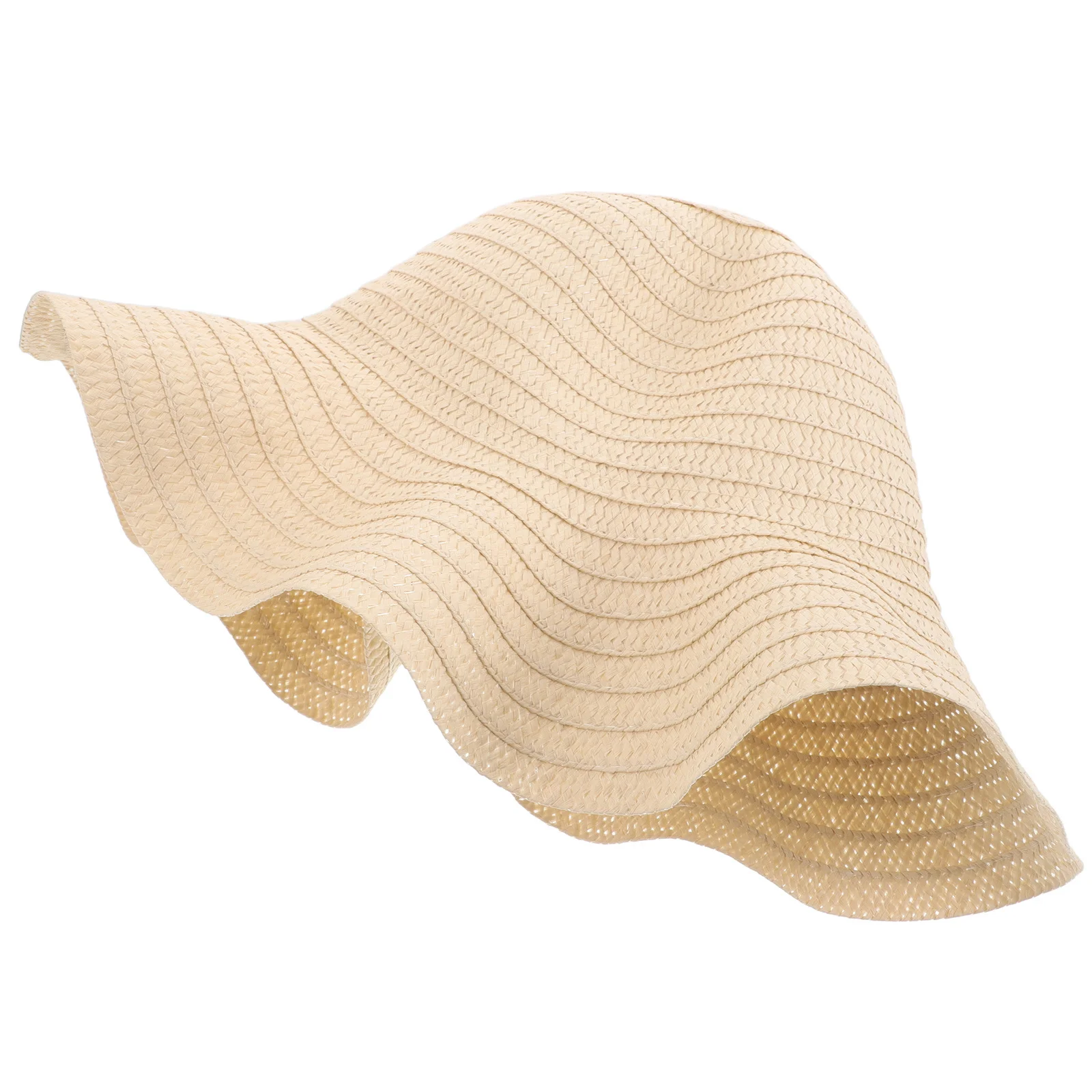 

Creative Diy Large Straw Sun For Women Lightweight Beach Travel Hat With Wave Brim Stylish Wide Brim Hat For Summer Outdoor