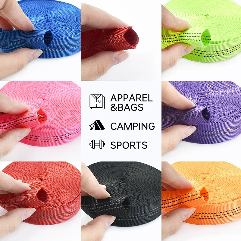 

45 метров 25 мм нейлоновая отражающая лента, трубчатая лента для сумок, ремень для рюкзака, пояс для ошейника для домашних животных, швейные аксессуары «сделай сам»