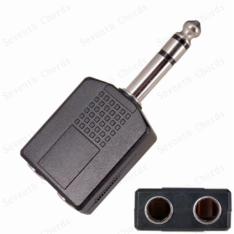 3Pcs Guitar Stereo Plug Male 6.35mm 3.5mm 1 To 2 Way Female Audio Adapter Accessories Parts