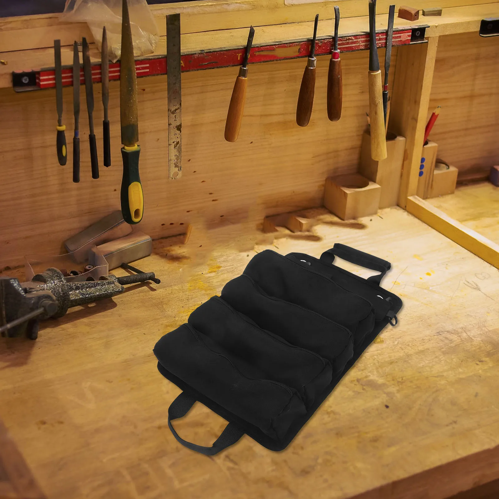 

Portable Roll-Up Hardware Bag Small Tool Organizer Durable Tool Storage Bag for Gardening Electrical Woodworking