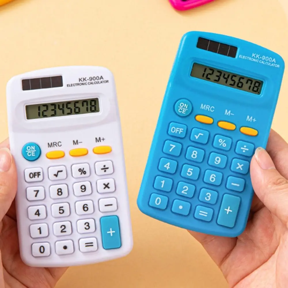 8-Digit Mini Pocket Calculator Large LED Display Silent Scientific Calculator Candy Color Standard Function Calculator