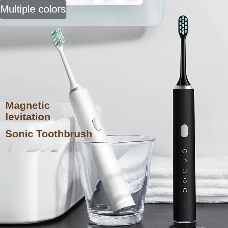 

Sonic Electric Toothbrush Rechargeable Black and White Pink Adult Man Woman Soft Medium Bristles Dental Tooth Whitening Vibrator