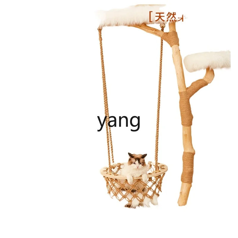 

Lmm solid wood cat climbing frame cradle cat toy hanging basket swing cloud