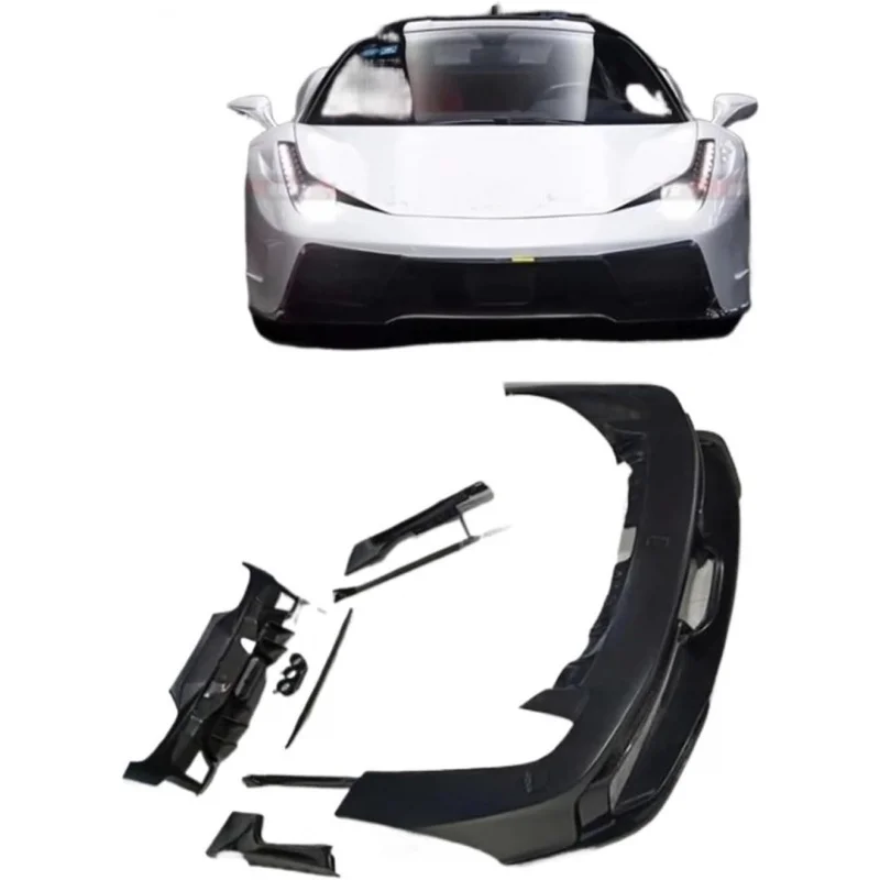 Suitable for Front Lip Spoiler FRP/Carbon Fiber Car Body Kit Front Rear Bumper Diffuser Side Skirts Wing Compatible with Ferrari