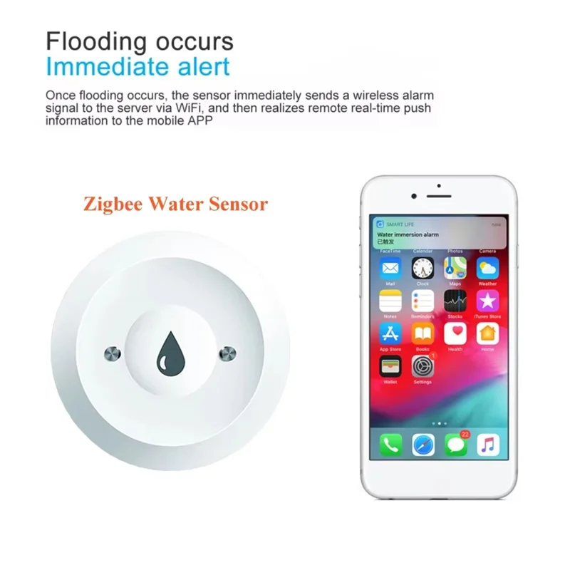 Detector de fugas de inundación A72Z, monitoreo remoto por aplicación, Detector de fugas de agua Zigbee, Detector de fugas de agua