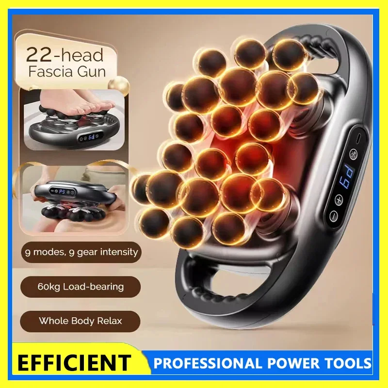 

22-Head High-Frequency Vibration Fascia Gun Body Massage Tool for Back Waist Neck And Shoulder Muscle Relief Masajeador