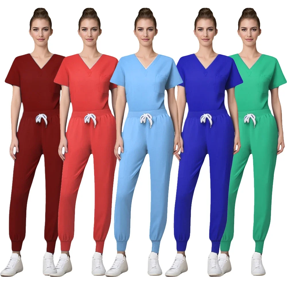 Wholesale Custom Scrubs Suit Hospital Uniforms Medical Nurse Uniform Jogger Nurse Scrubs Uniforms Sets