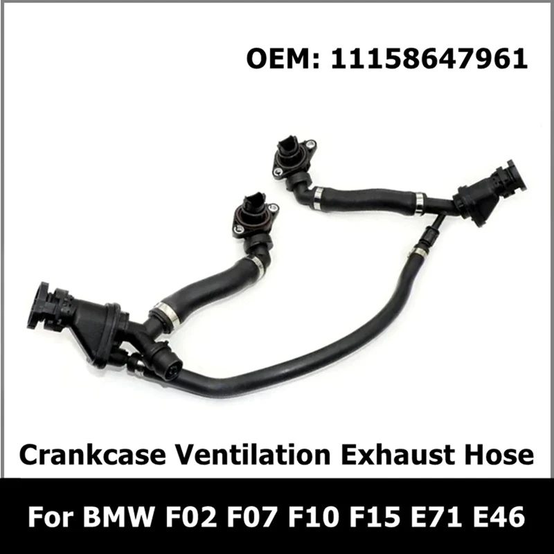 1 Piece 11158647961 Car Crankcase Ventilation Exhaust Hose Black Automotive Supplies For BMW N63 F02 F07 F10 F15 E53 E71 E46