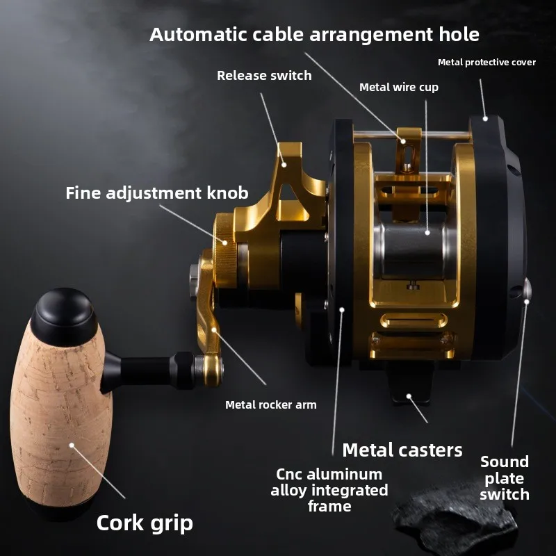 Metal slow throwing fishing trolling reel wheel CT300R/L all metal saltwater