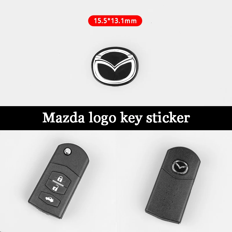 Car Key Badge Emblem Replacement Car Remote Key Sticker for Mazda 2 Mazda 3 MS Mazda 6 CX-5 CX3 Accessories