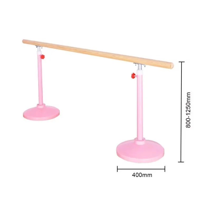 Movable Stainless Steel Column Ballet Bar Height Adjustable Portable Wooden Gym Ballet Barre