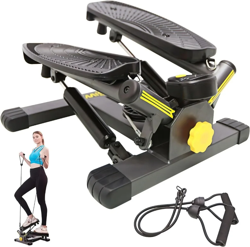 300LBS Weight Capacity, Mini Stepper for Full Body Workout, Adjustable Step Height, Smooth and Quiet, Step Machine for Men Women