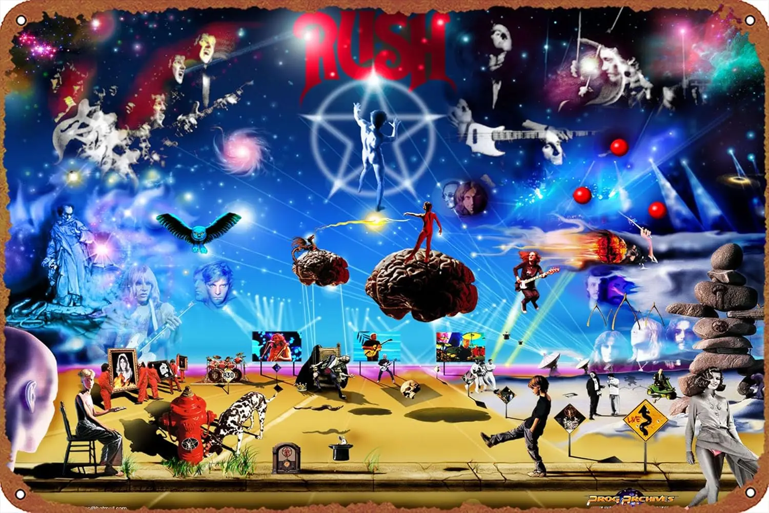 1p,PICS PHOTOS RUSH BAND - RUSH BAND Music poster Metal tin logo Retro Wall logo suitable for home cafe bar Bar wall decoration
