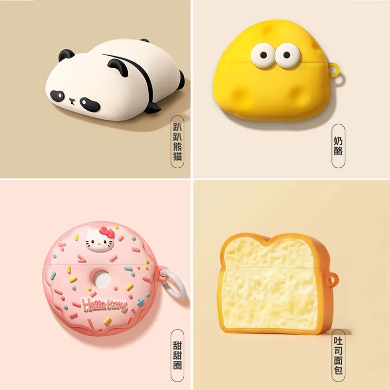Cute Lying Panda Headphone Case For AirPods 4 (2024) Airpod Pro 1 2 3 Bluetooth Earbuds Charging Box Protective Earphone Cover image 4