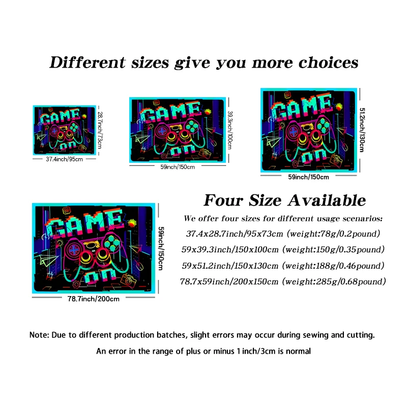 1pc Game party fluorescent tapestry, ultraviolet black light tapestry, room dormitory home decoration wall hanging