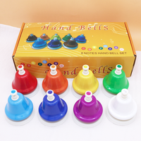 8 Notes Desk Hand Bells Coloroful Diatonic Hand Bell Musical Learning Teaching Percussion Instrumen Holiday Birthday Gift