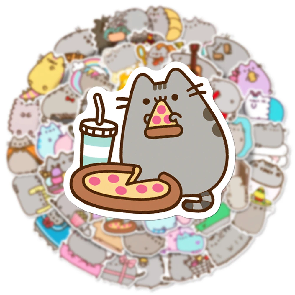 10/30/50PCS Cute Chunky Cat Stickers Kawaii Animal Cartoon Decal Toy DIY Stationery Scrapbook Phone Diary Vinyl Graffiti Sticker