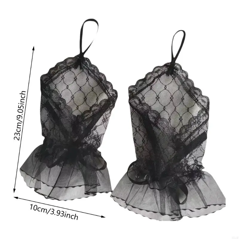 HX6F 1PAIR SWEET BOWS GLOVE GOTHICS GOTHICS