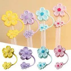 1PCS Cartoon Cute Flower Straw Cap Soft Silicone Traw Tips Lids Anti Dust for Stanley Cup Straw Covers Accessories Q2I9