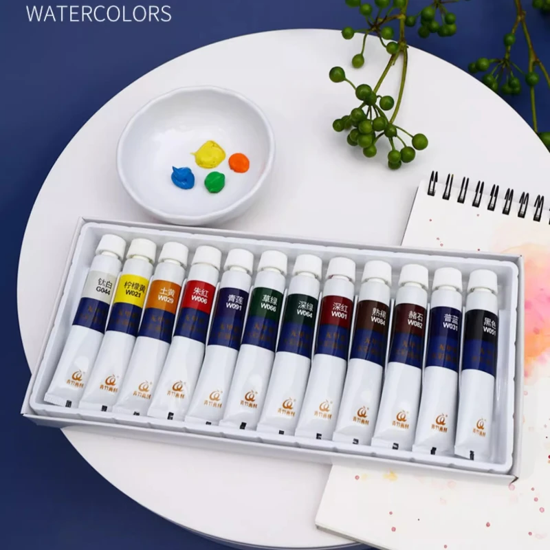 12/18/24 لون 5/12 مللي ألوان مائية صبغة الغواش ألوان زاهية قابلة للغسل لوحة جرافيتي توضيحية تصميم رسم خارجي #2