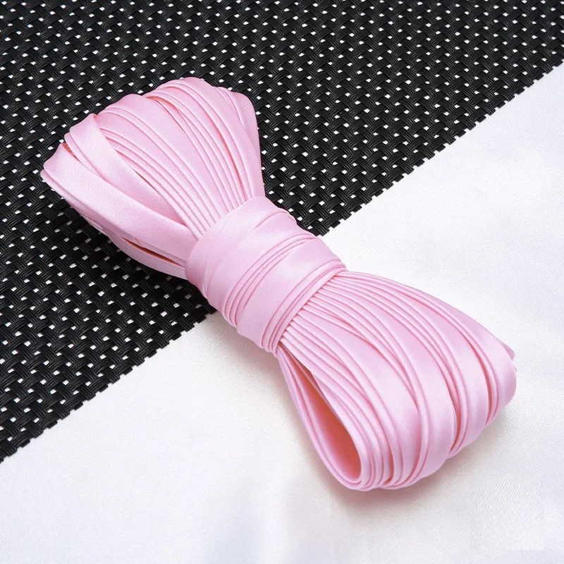 10 mm x 5 m Satin-Einfarbiger 4-fach gebügelfreier Schrägband - für Kragenbesatz, Cheongsam-Kantenverzierung & Heimtextilien – Detail 12