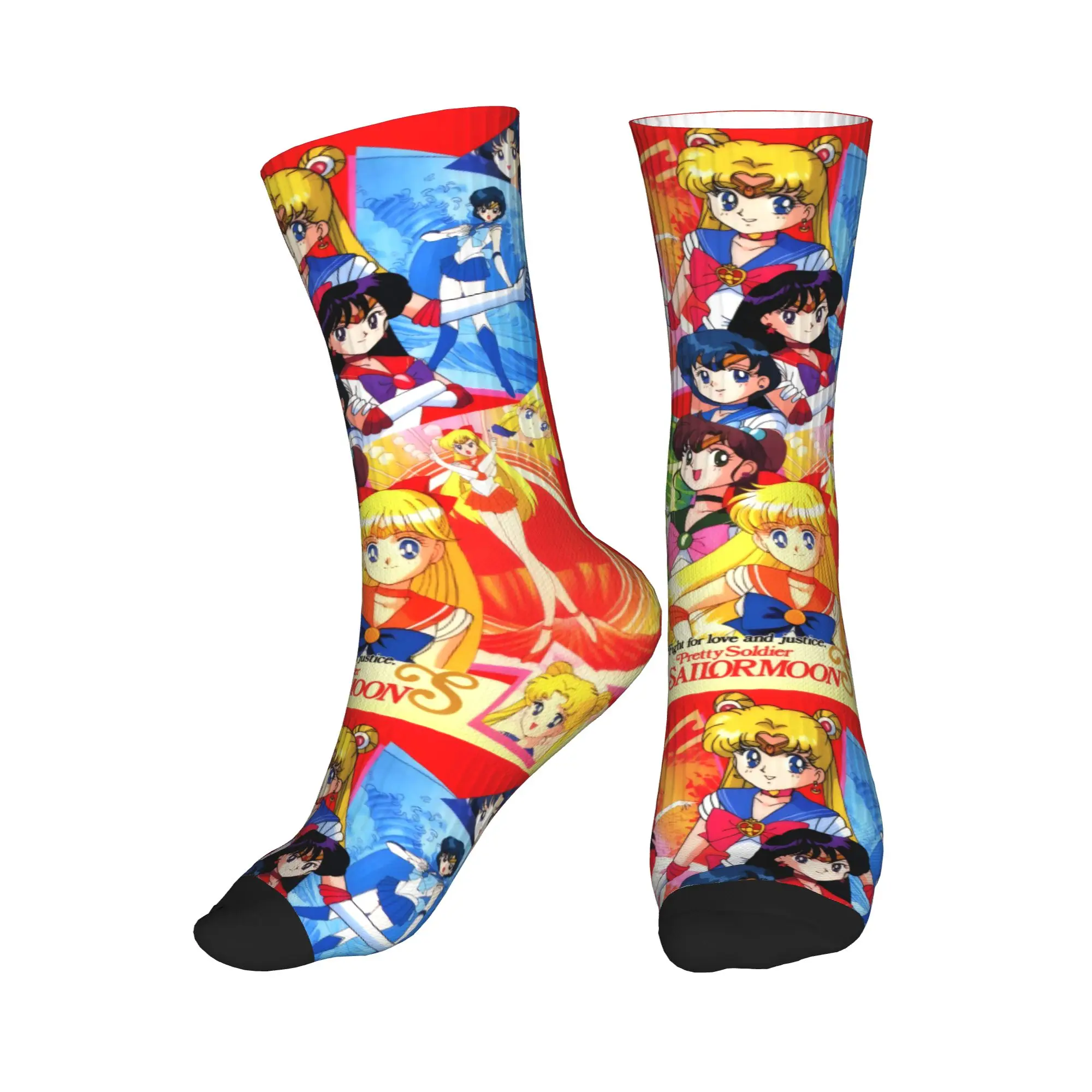 

Fashion Mens Sailors Moons Socks Unisex Breathbale Warm 3D Printed Cartoon Anime Girl Crew Socks