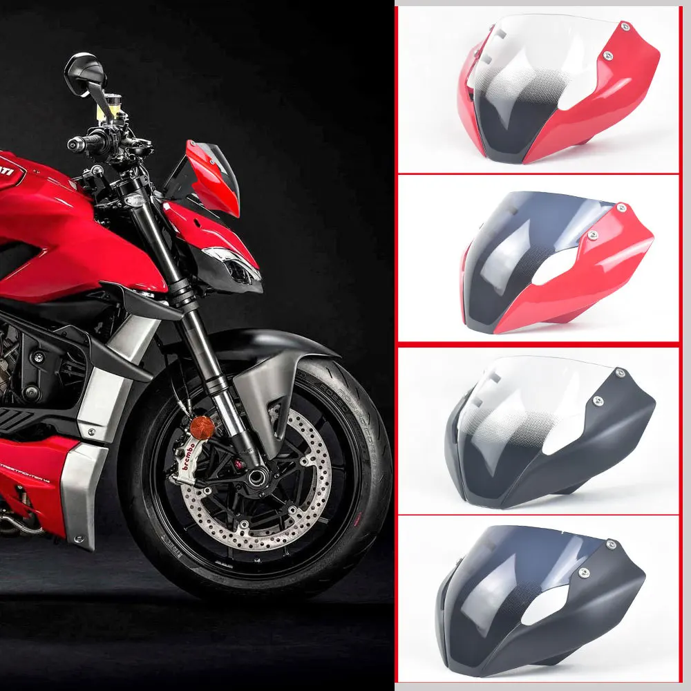 For DUCATI Streetfighter V4 V4S  Motorcycle Front Windshield Fairing With Bracket Mounting Screws