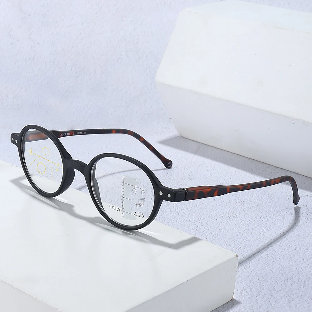 

Multifocal Progressive Round Reading Glasses Women Men Anti Blue Ray Computer Eyeglasses Distance And Near Retro Readers