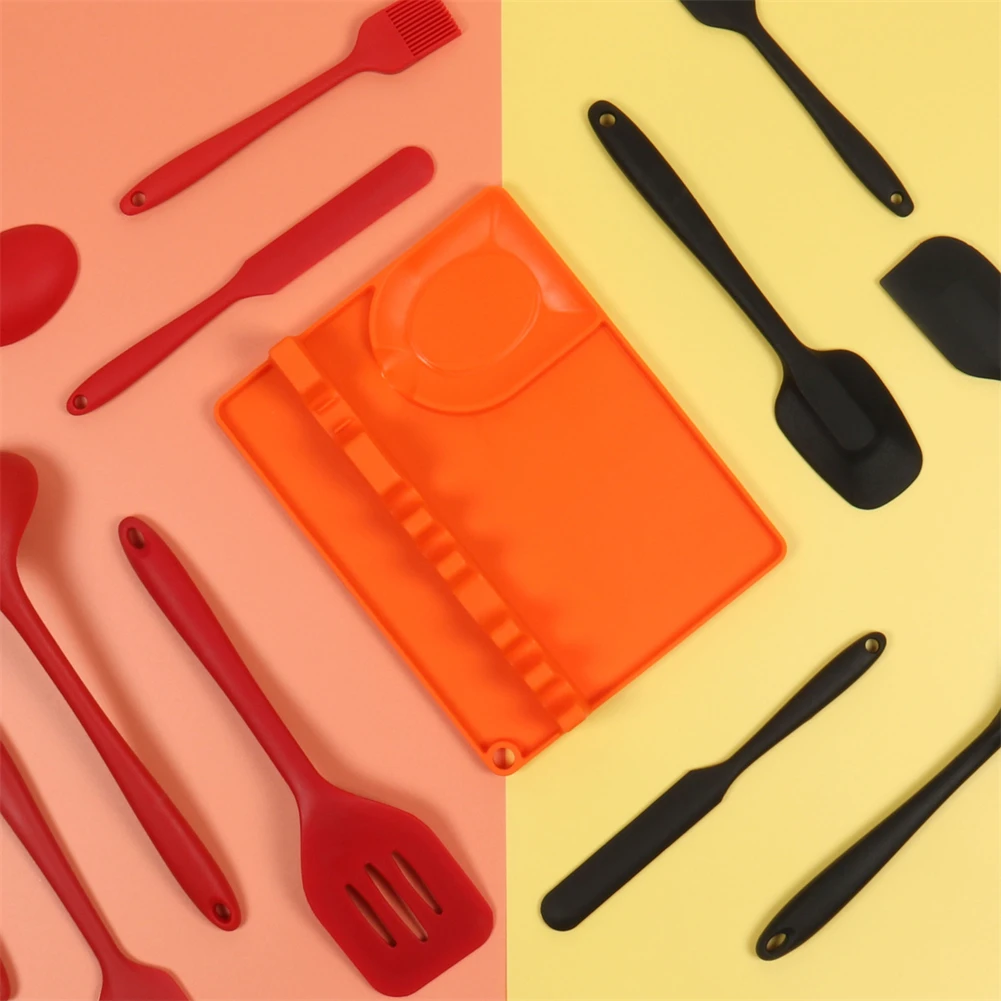 Simplify Your Cooking Experience Innovative Silicone Utensil Rest Designed to Hold Various Tools while Keeping the Counter Clean