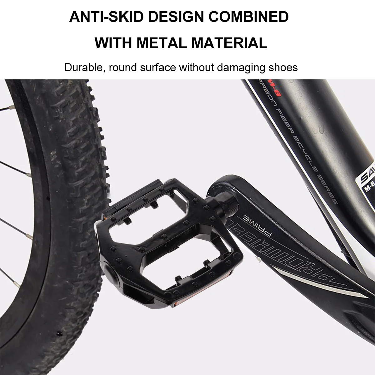 

2Pcs Pedals Aluminium Alloy Hollow Lightweight Non Slip Bike Pedals Cycling Accessories Black Reflective Pedal