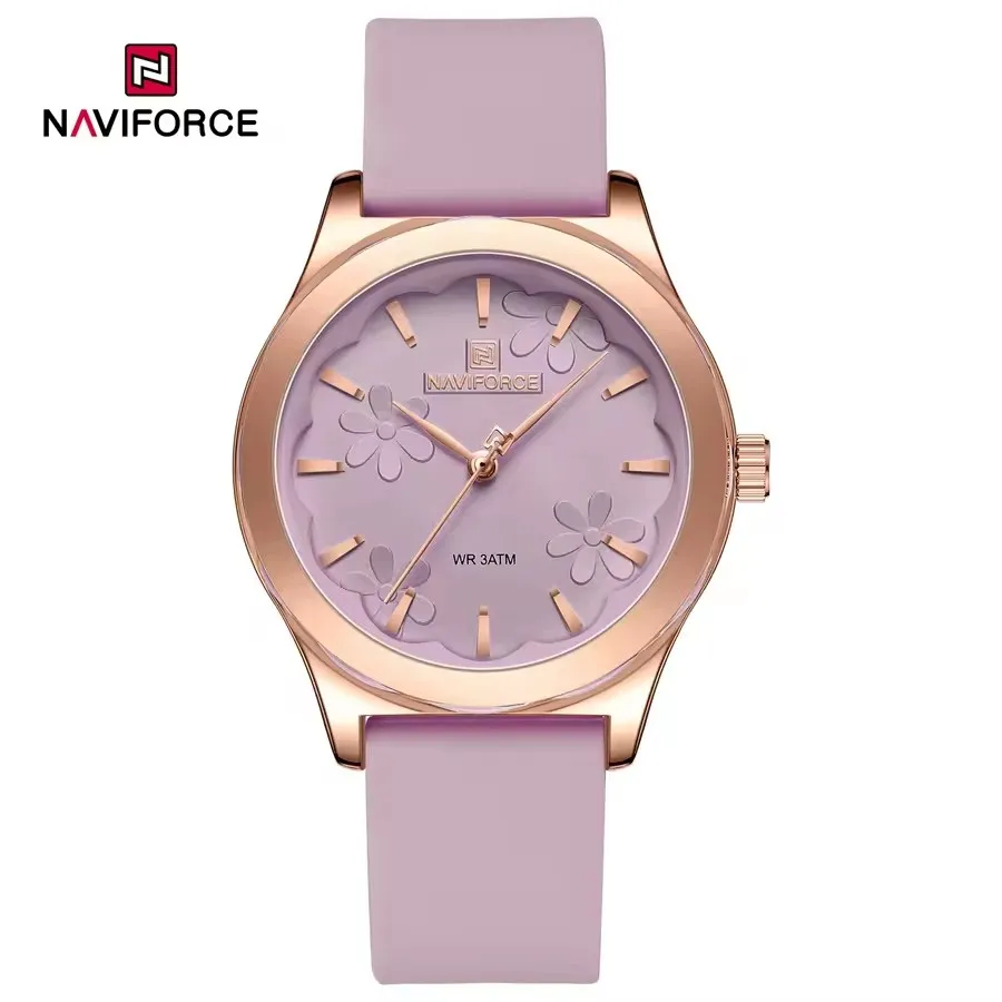 NAVIFORCE 5051 Elegante Damen Quarzuhr Einfache Casual Wasserdichte Silikon Armband Mode Luxus frauen Uhren reloj mujer