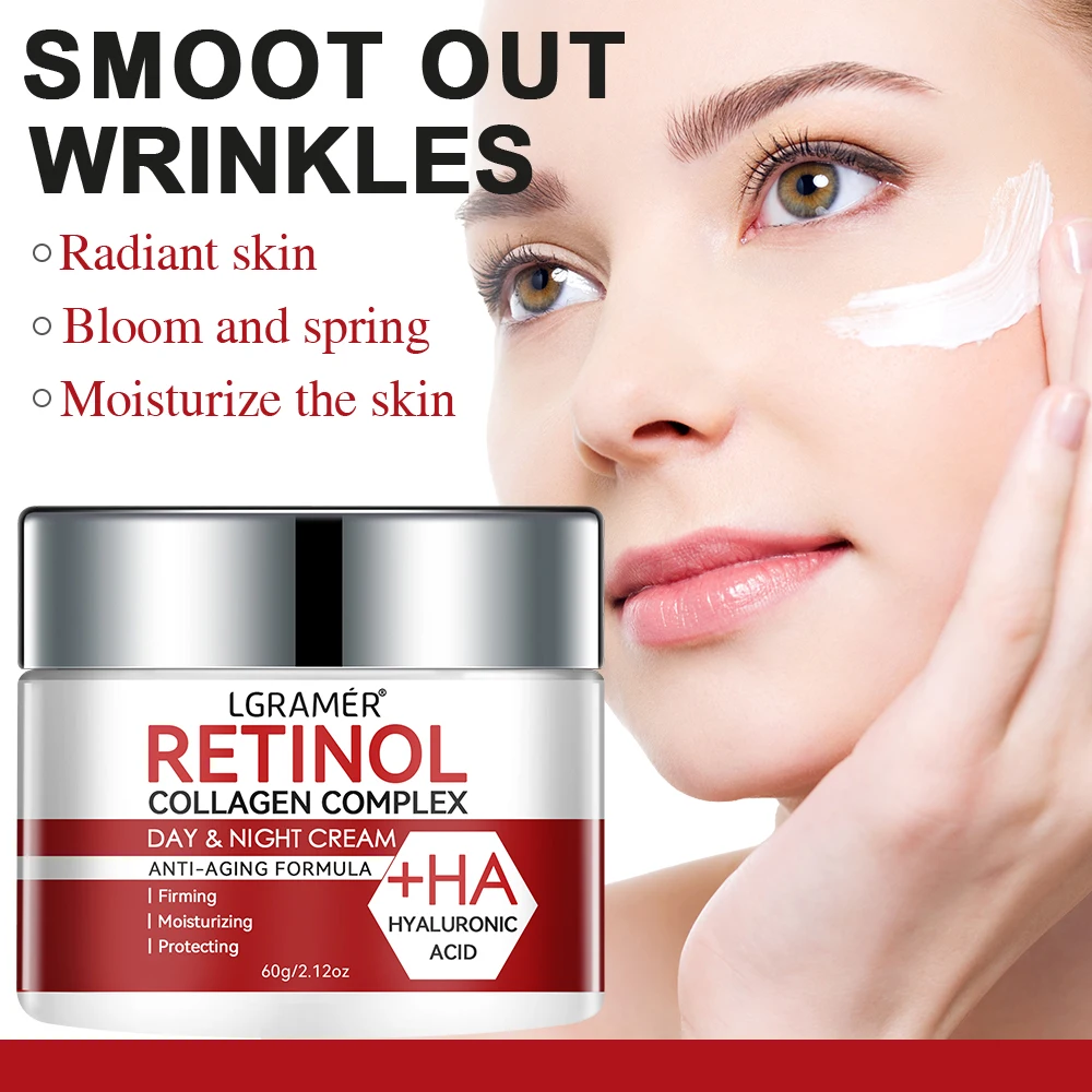 LGRAMER Retinol Cream Improves Skin Quality, Moisturizes Skin, Smooths Wrinkles and Creates A Radiant Complexion