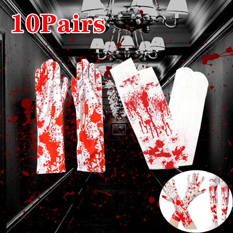 

Halloween gloves horror atmosphere decoration blood gloves blood socks Halloween party cos blood print props