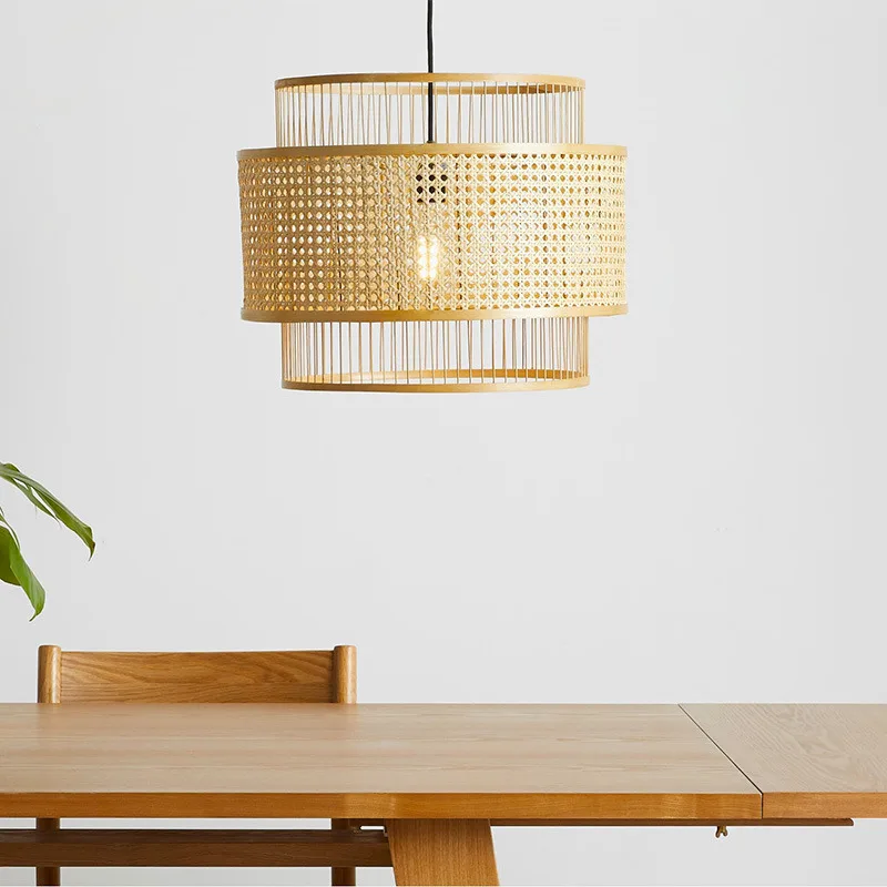

Scandinavian Rattan Led Pendant Lights for Living Room Dining Room Bedroom Decorative Hanging Lamps Indoor Lighting Fixtures