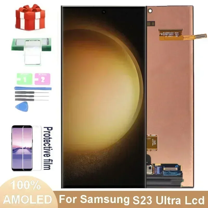 スーパーAMOLED LCDタッチスクリーンデジタイザー、Samsung Galaxy s23 Ultra、s918、SM-S918B、s918b、s918u、s918b、ds、6.8 \