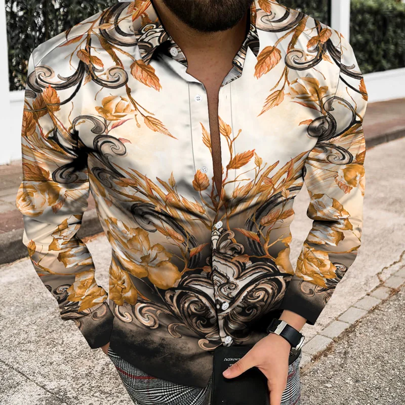 ฤดูใบไม้ร่วงและฤดูหนาวผู้ชายเดี่ยวBreastedเสื้อยาวทุกวัน 3Dการพิมพ์หรูหรารูปแบบRetro Casualปุ่มเสื้อสเวตเตอร์ถัก