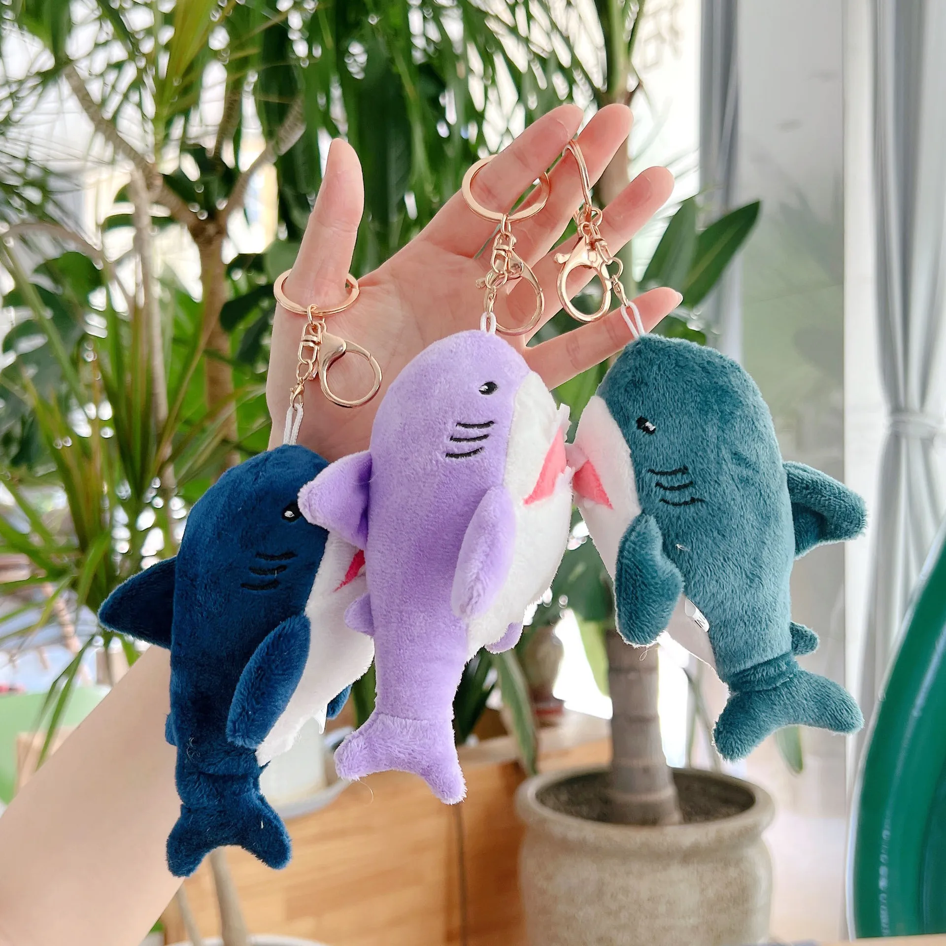 new cute  shark  hot fashione Pendant  Bag Bag soft Benthic organisms keychain soft toy couple  birthday gift