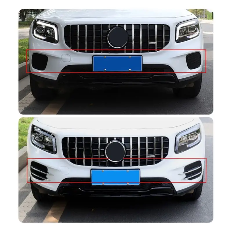 A60E-Fog Lamp Cover Front Fog Lamp Grille For GLB X247 Fog Lamp Cover Fog Lamp Grille Cover Fog Lamp Spoiler Black