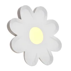 Small Daisy Flower Picnic Tableware White Daisies Flowers Summer Dinner Plate Confetti Cake Tray For Children Birthday Party Sup