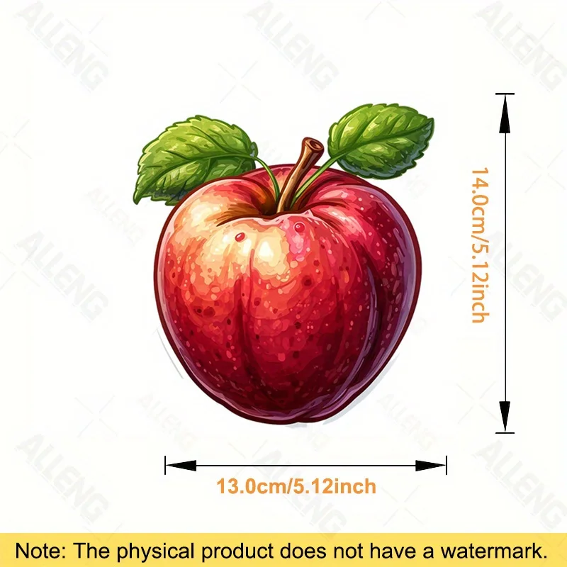 ALLENG Red Apple Vector Art Sticker - Premium PVC Adhesive for Cars, Trucks, Laptops, and Home Decor - Versatile Self-Adhesive