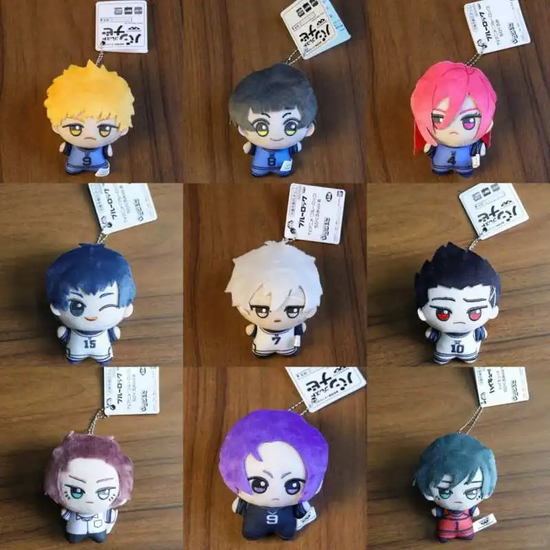 Serrure bleue Hiori Isagi Yoichi Nagi Seishiro Mikage 10cm poupée en peluche moelleux Maumet porte-clés pendentif marionnette charme Anime Fans cadeaux
