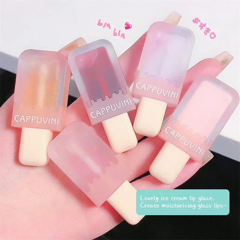 Heallor Lovely Popsicle Lipgloss with Delicate Flash Glitter Lipgloss Crystal Jelly Lip Oil Moisturizing Lipstick Lip Makeup Lip