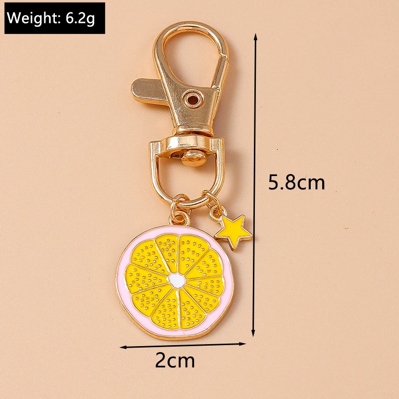 Aihua Schöne Emaille Rote Kirsche Apfel Traube Ananas Schlüsselanhänger Früchte Orange Avocado Schlüsselanhänger Handtasche Anhänger DIY Schmuckstücke – Detail 15