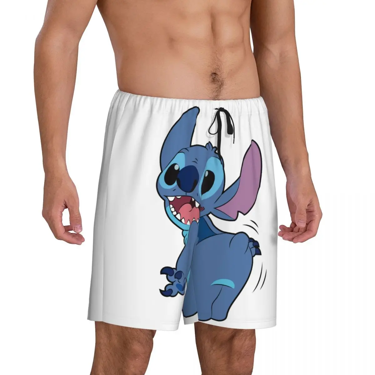 Custom Lilo Stitch Cartoon Anime Manga Pajama Shorts Men Sleepwear Lounge Bottom Stretch Sleep Short Pjs with Pockets