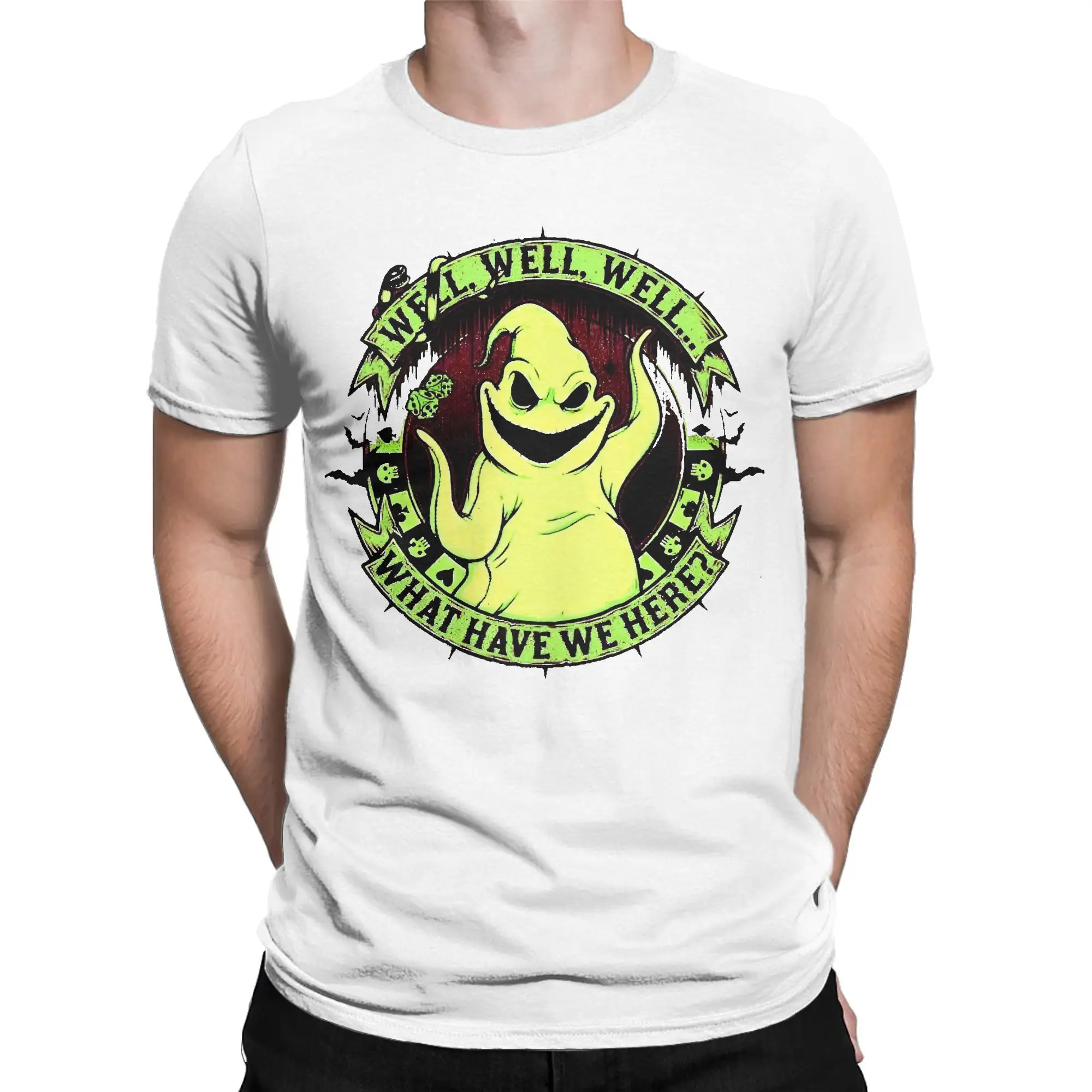 Oogie Boogie Nightmare Before Christmas T-Shirts Men Round Collar Cotton T Shirt Green Monster Short Sleeve Tee 4XL 5XL 6XL Tops